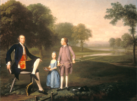 Richard Moretan, Esq., of Tackley with His Nephew and Niece John and Susanna Weyland